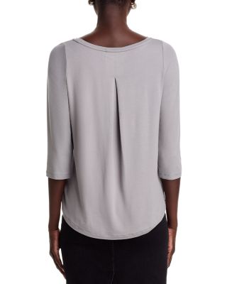 Three Quarter Sleeve Pleated Back Top