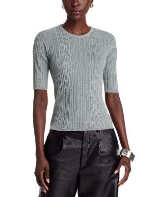 Majestic Filatures - Ribbed Elbow Sleeve Top