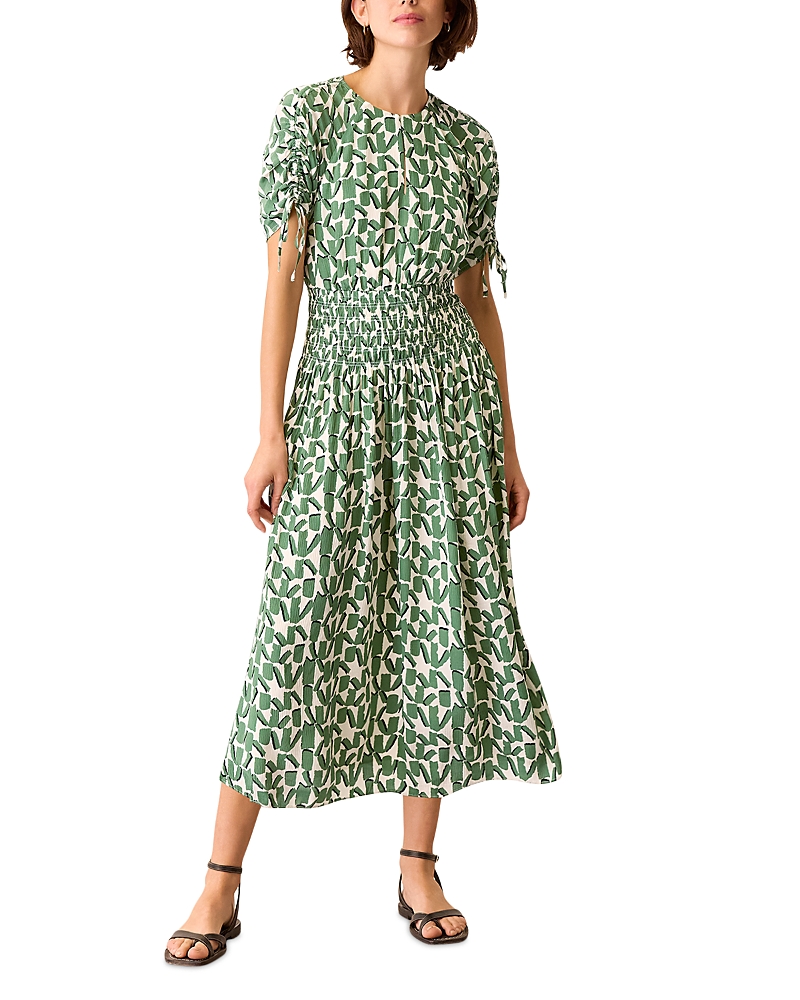 Whistles Abstract Squares Midi Dress, Size 10 In Ivory/multi