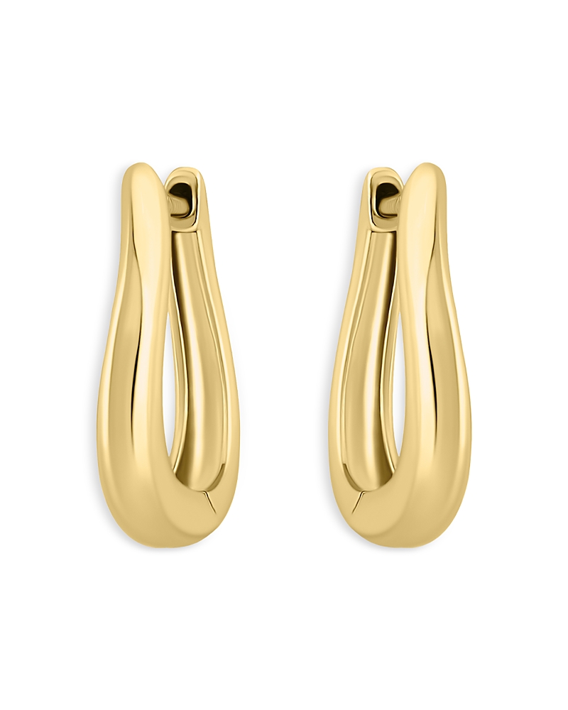 Shop Aqua Curvy Huggie 18k Yellow Gold Plated Sterling Silver Hoop Earrings, 0.6l - Exclusive