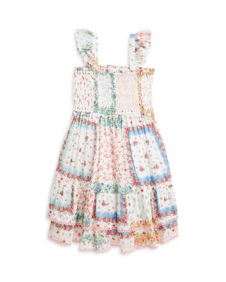 Ralph Lauren - Girls' Floral Smocked Cotton Batiste Dress - Little Kid