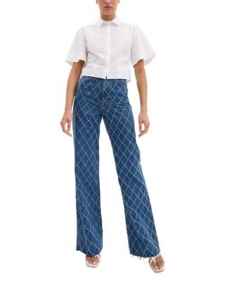 Taylor High Rise Wide Leg Jeans in Blue Diamond