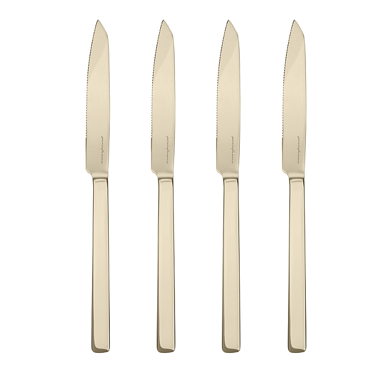 Mepra Stile Ice Champagne Steak Knives 4 Piece Set In Ice Champagne