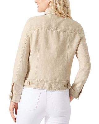 Two Palms Raw-Edge Linen Jacket