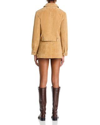 Suede Carpenter Mini Skirt