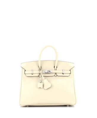 Pre-Owned HERMÈS - Birkin 25 Handbag Light Swift with Palladium Hardware