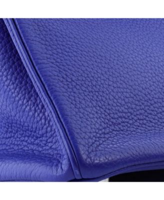 Birkin 30 Handbag Blue Clemence with Palladium Hardware