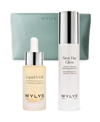 The Lift + Glow Set & Sage Verte Makeup Bag