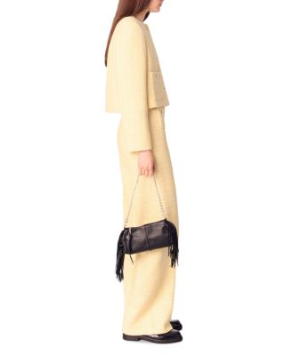 Metallic Tweed Straight Leg Trousers