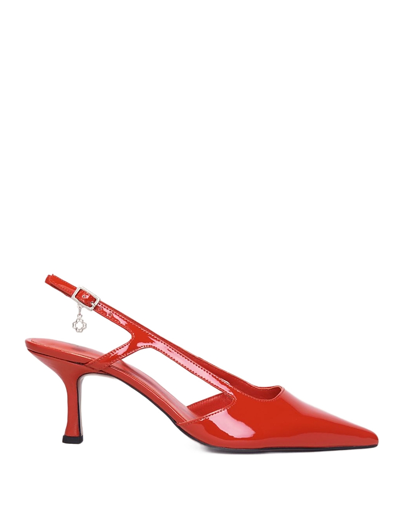 Maje Women's Pointed Toe Patent Leather Slingback Pumps