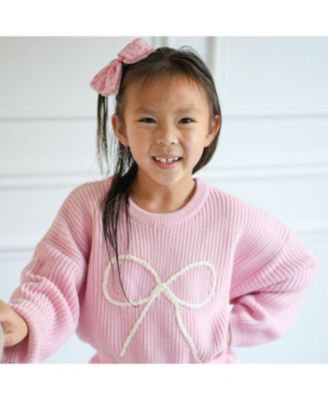 Girls' Bow Yarn Knit Sweater - Baby