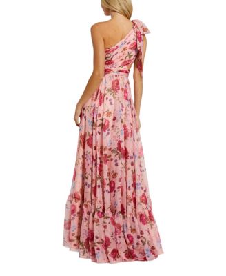 Side Cut Out One Shoulder Gown