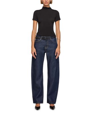 Alida High Rise Bowed Leg Jeans in Havana Night