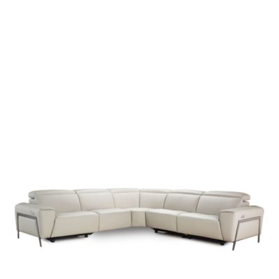 Puglia 5-Piece Power Reclining Leather Sectional