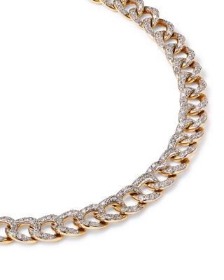 Pav&eacute; Diamond Chain Link Bracelet in 14K Yellow Gold, 1.50 tcw