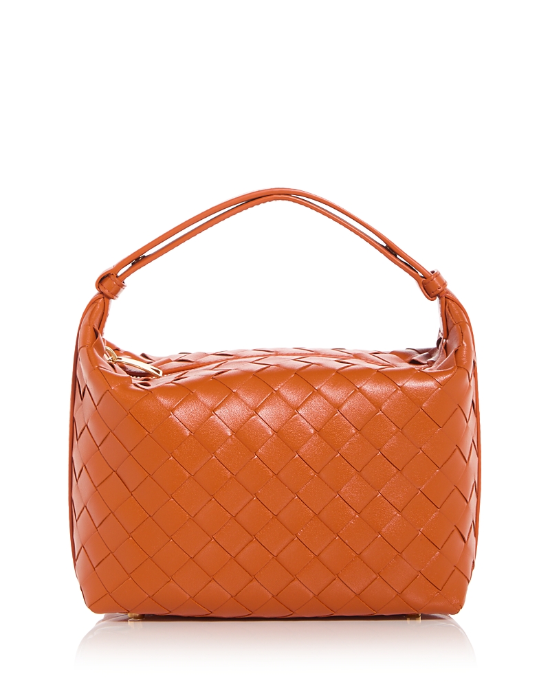 BOTTEGA VENETA MINI WALLACE INTRECCIATO LEATHER TOP HANDLE BAG