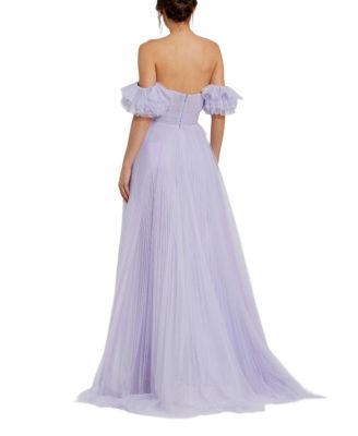 Off The Shoulder Tulle A Line Gown