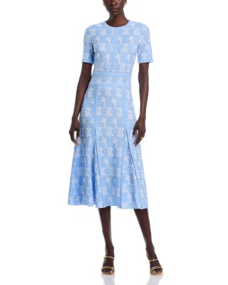 Printed Short Sleeve Midi Dress