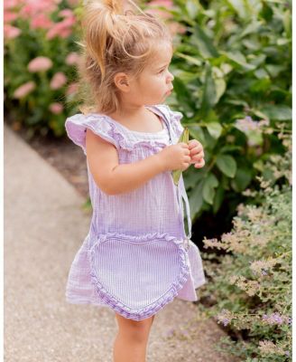 Girls' Lilly Lavender Seersucker Heart Purse - Little Kid, Big Kid