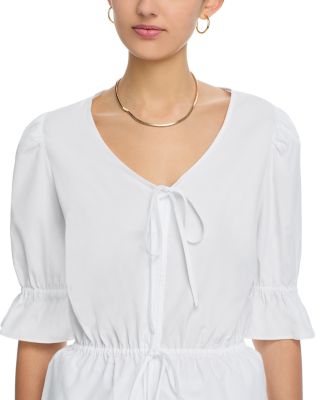 Stretch Poplin Elbow Sleeve Top