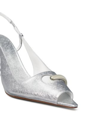 Women's Pierced Peep Toe Slingback Pumps