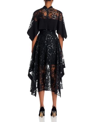 Sequin Lace Mock Neck Dress