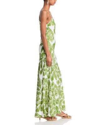 Chita Woodcut Green Maxi Dress - Exclusive