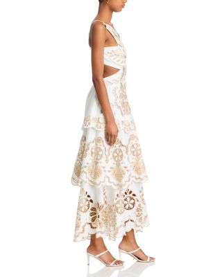 Off White Flower Richelie Dress - Exclusive