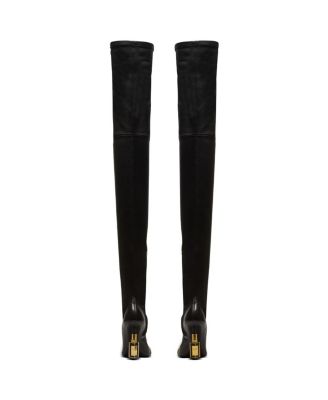 Women's Lipstick Lambskin Thigh-High Boots