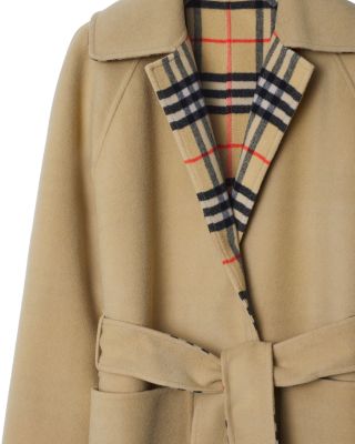 Burberry Reversible Wool Wrap Coat | Bloomingdale's Women