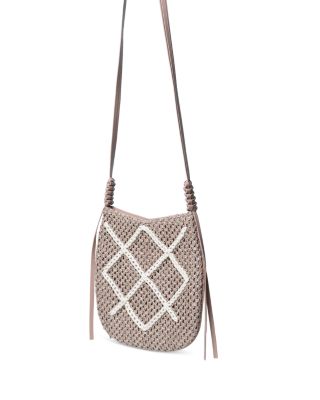 Messenger Latte Raffia & Leather
