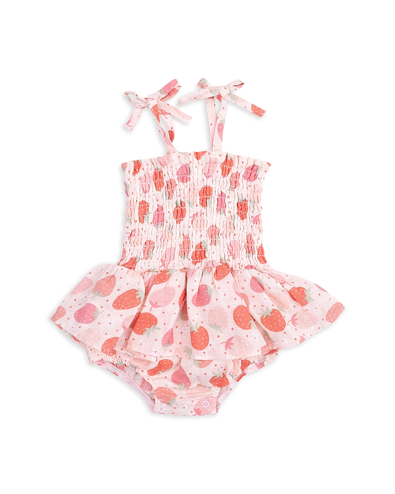 Angel Dear Girls' Smocked Bubble Romper - Baby In Pink