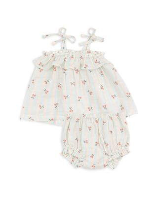 Angel Dear - Girls' Striped Ruffled Top & Bloomer Set - Baby