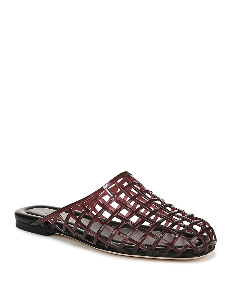 Vince Barcelona Jelly Lattice-detail Mules In Ganache Brown