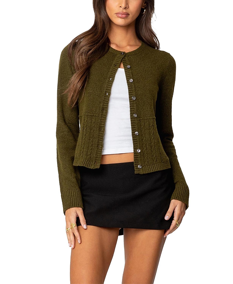 Edikted Half Cable Knit Cardigan