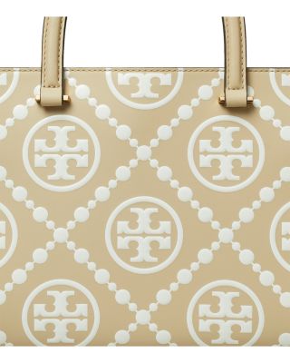 T Monogram Embossed Square Tote