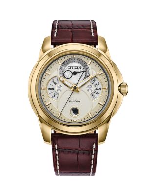 Citizen Men's Classic Calendrier Brown Leather Strap Watch