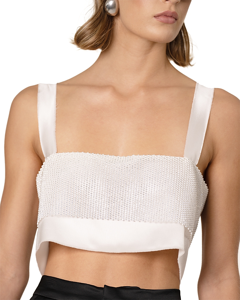 Nonchalant Label Capri Sequin Top In White