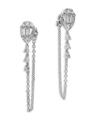 Bloomingdale's Fine Collection - Diamond Mosaic Chain Earrings in 14K White Gold, 1.0 tcw