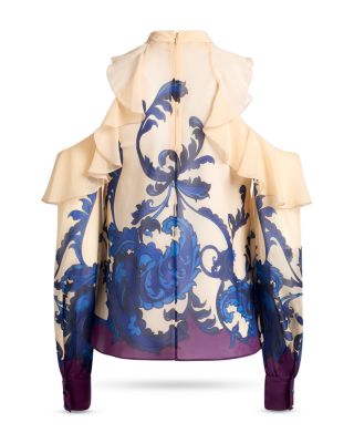 Silk Cold Shoulder Top