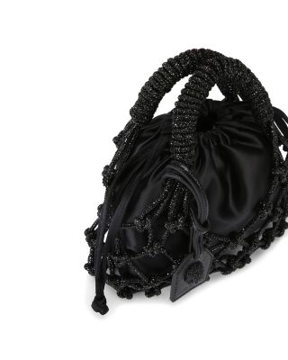 Small Macrame Crystal Mini Bucket Bag