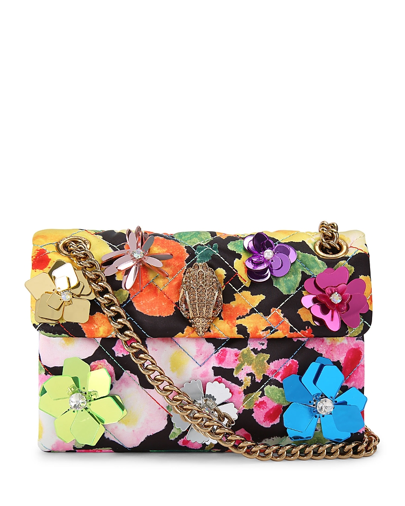 Shop Kurt Geiger Mini Kensington Flower Crossbody In Charcoal