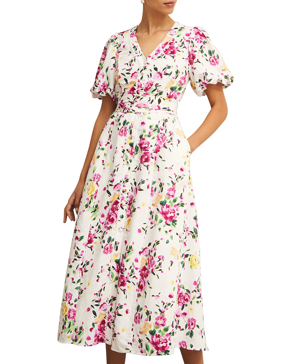 Hobbs London Taylor Linen Blend Dress