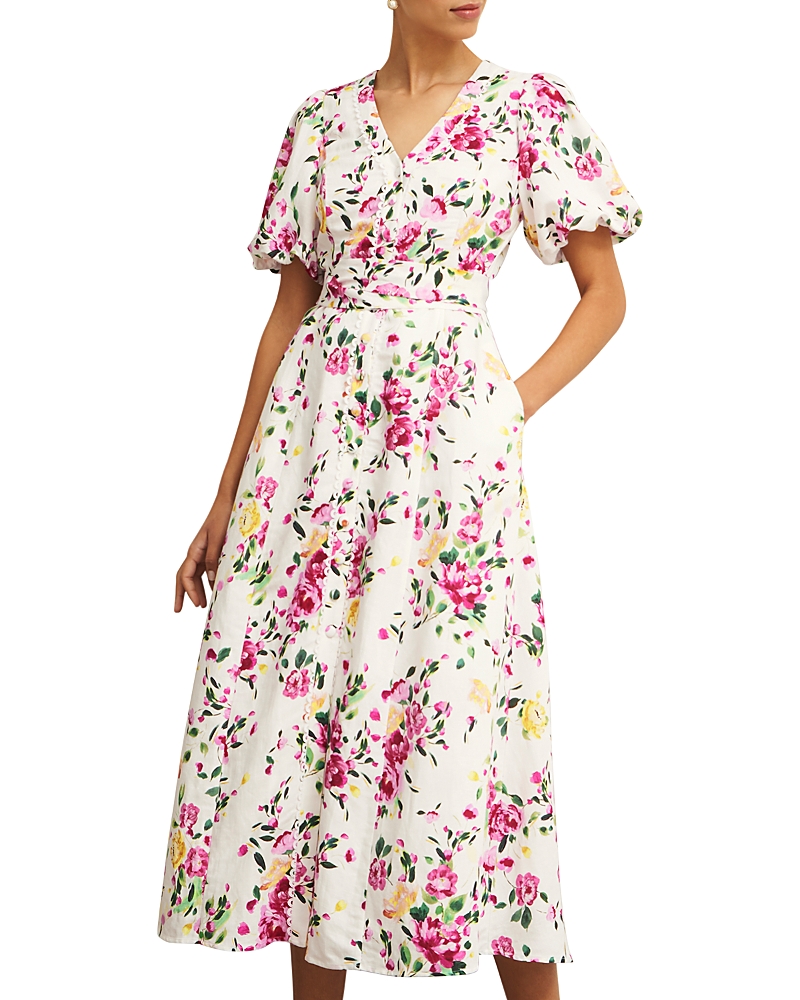 Hobbs London Women's Taylor Linen Blend Dress - Multi - Size 20 UK/16 US - Ivoery Multi Hobbs London Women's Taylor Linen Blend Dress - Multi - Size 20 UK/16 US - Ivoery Multi