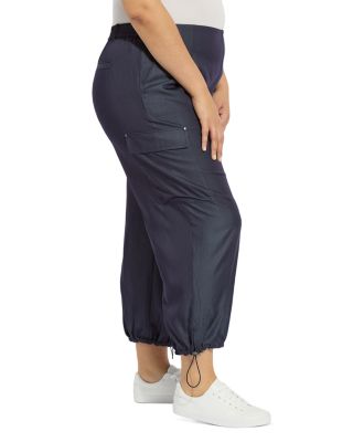 Monique Satin Tailored Curvy Cargo Pants