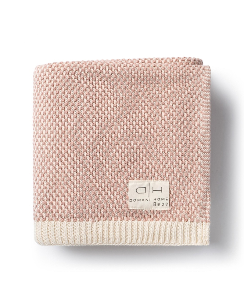 Domani Home Brunello Baby Blanket In Pink With Cream Dots
