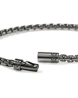 Dark Silver Box Chain Bracelet