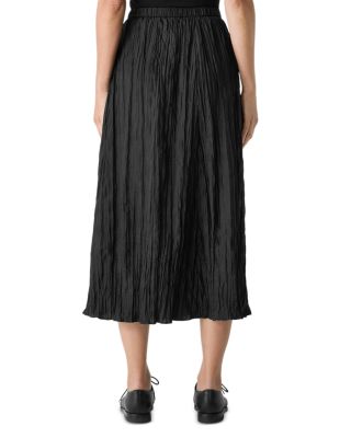 Crushed Silk Flared Skirt 