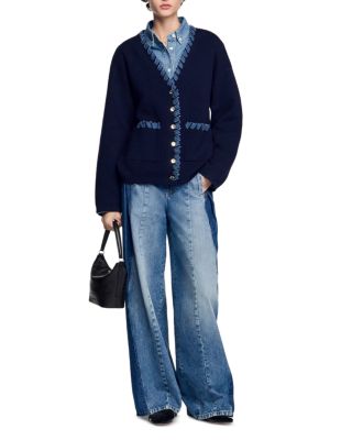Denim Trim Cardigan 