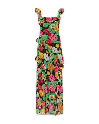 Tulip Rosette Ruffled Maxi Dress